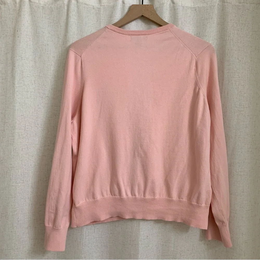 Land’s End Baby Pink Baumwolle Button Down Cardigan XLP Petite - Picture 2 of 4